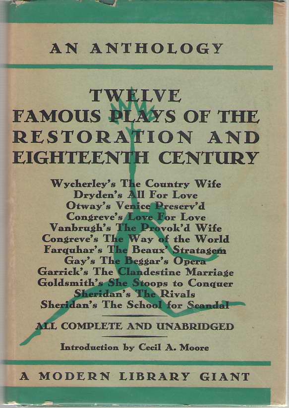 Image for Twelve Famous Plays Of The Restoration And Eighteenth Century An Anthology