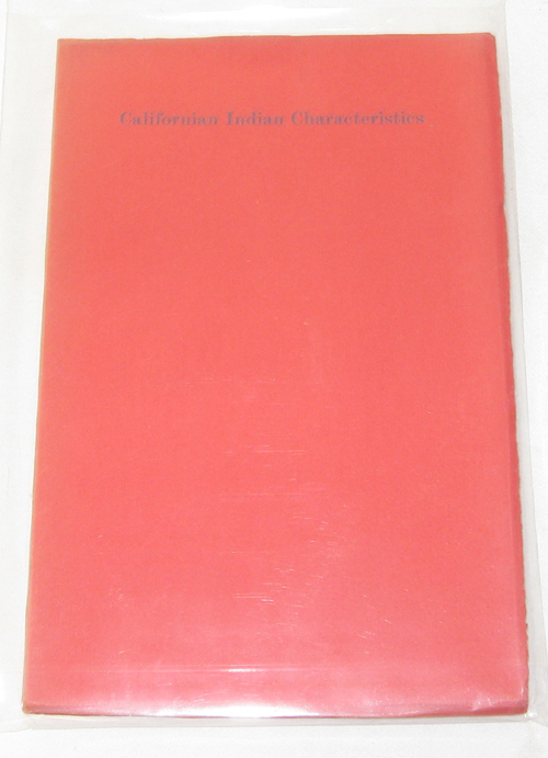 Image for Californian Indian Characteristics & Centennial Mission To The Indians Of Western Nevada And California