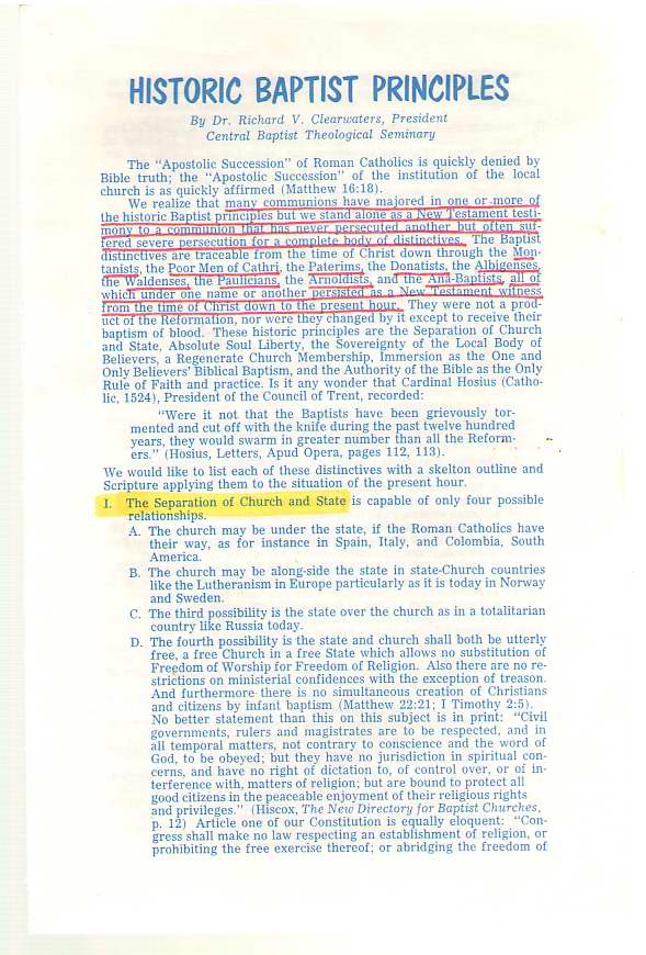 Image for Historic Baptist Principles