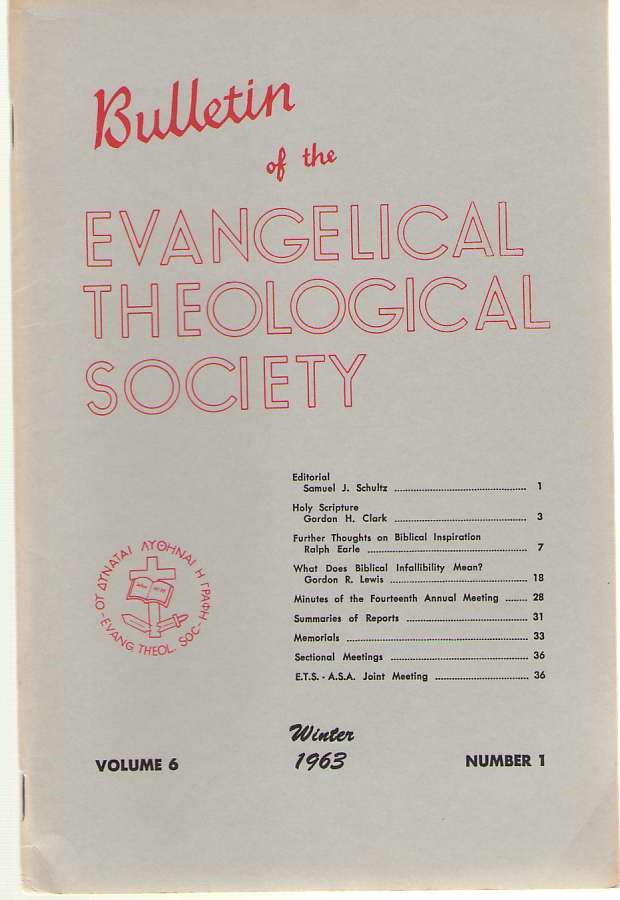 Image for Bulletin Of The Evangelical Theological Society Volume 6, Number 1, Winter 1963