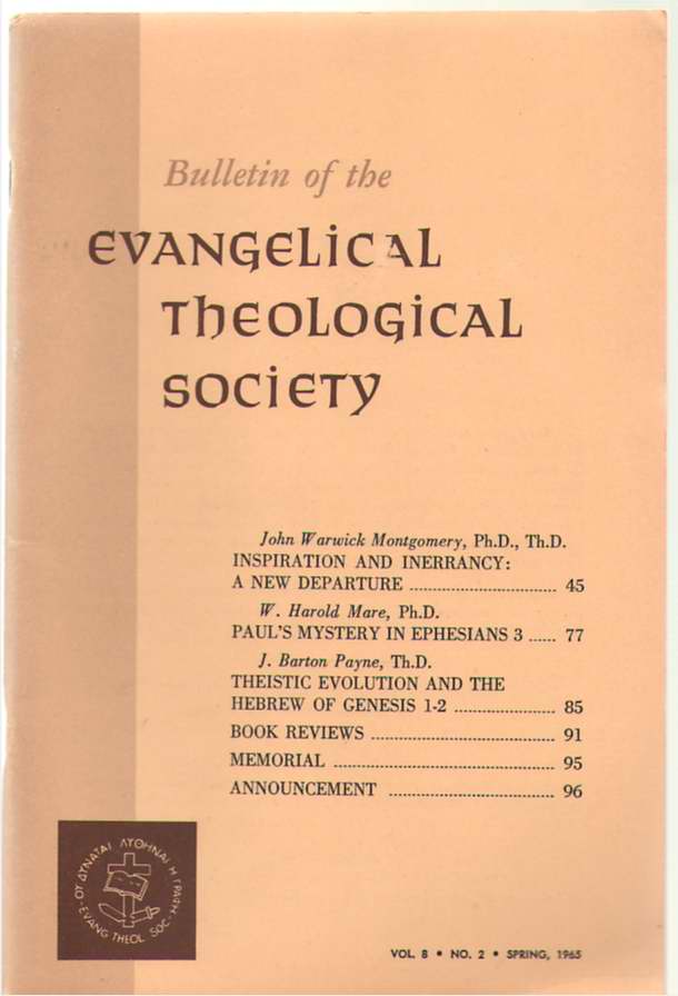 Image for Bulletin Of The Evangelical Theological Society Volume 8, Number 2, Spring 1965