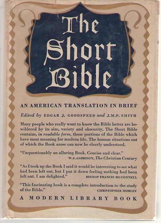 Image for The Short Bible An American Translation