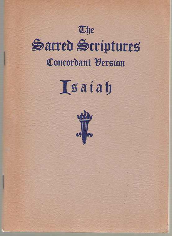 Image for Isaiah The Sacred Scriptures Concordant Version