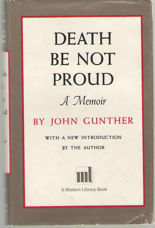 Image for Death Be Not Proud A Memoir