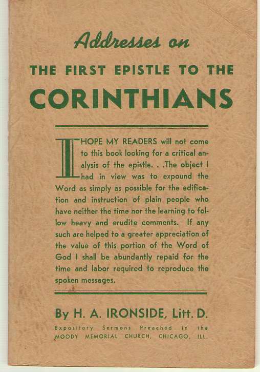 Image for Addresses on the First Epistle to the Corinthians