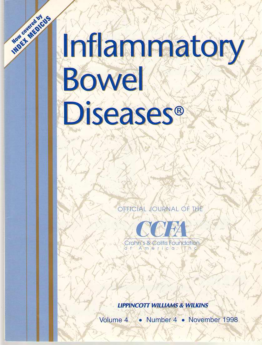 Image for Inflammatory Bowel Diseases: Official Journal Of The Ccfa Volume 4 - Number 4 - November 1998